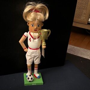 Target Nutcracker in White and Red Soccer Uniform